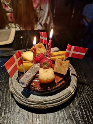 Surprise birthday cake 🎂 at Karma Sushi in Aalborg