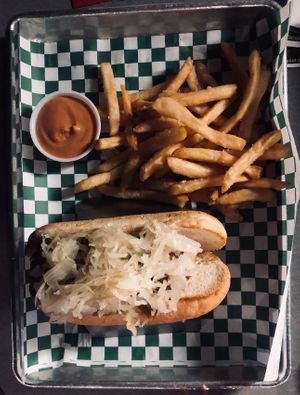 Vegan brat at The Ice Haus in Murray