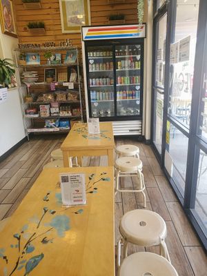 Limited uncomfortable seating at Loving Hut - University in Tempe