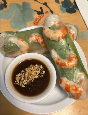 "shrimp" spring rolls! at Loving Hut - University in Tempe
