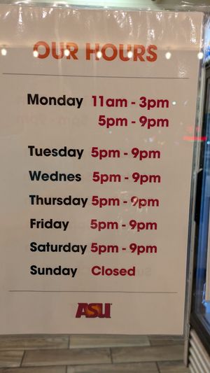 Current hours (February 2025) at Loving Hut - University in Tempe