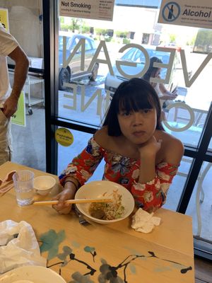 My wife, lol at Loving Hut - University in Tempe