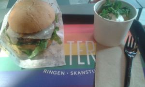 The cheezy burger at The Plant in Stockholm