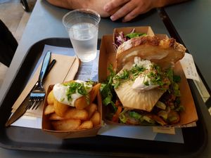 Hipster burger deluxe at The Plant in Stockholm