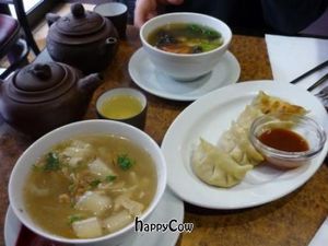 soup and dumplings - among the many entrees available. The tea was good too at Tien Hiang in Paris