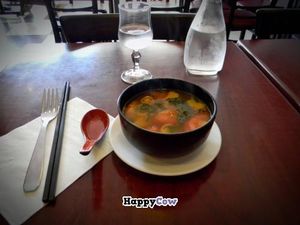a Thai soup as starter at Tien Hiang in Paris