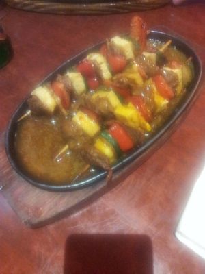 tofu/seitan vegetable skewers at Tien Hiang in Paris