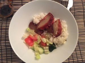 Porc laqué avec riz at Tien Hiang in Paris