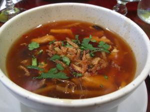 Sour and spicy Pekinese soup. Hot, very spicy, just perfect. at Tien Hiang in Paris