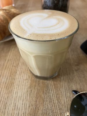 Small cappuccino with oat milk  at Two Planets in Berlin