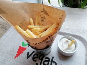 Fries with mayo at Vegab in Krakow