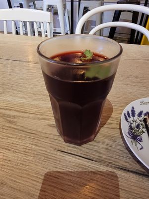 Hibiscus lemonade, homemade at Vegab in Krakow