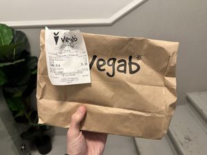 Burgerowy wrap with added kimchi delivered  at Vegab in Krakow