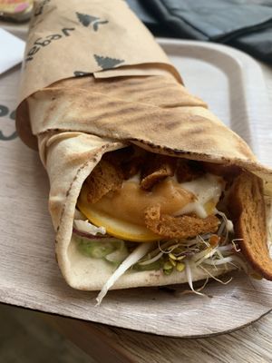 parsley kebab with spicy garlic sauce  at Vegab in Krakow