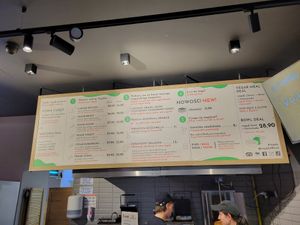 Menu at Vegab in Krakow