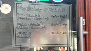 Opening Hours 2024 at Vegab in Krakow