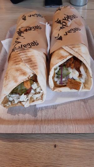 Aloha and Beirut. Both incredible and filling (even standard sizes). at Vegab in Krakow