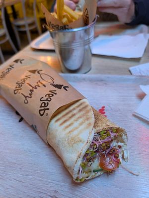 Aloha kebab and fries   at Vegab in Krakow