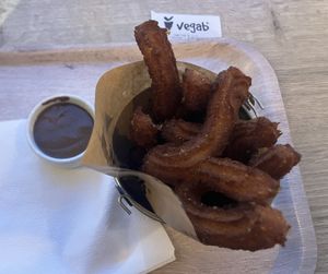 Churros with vegan nutella  at Vegab in Krakow