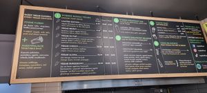Menu as at 14 September 2025 at Vegab in Krakow