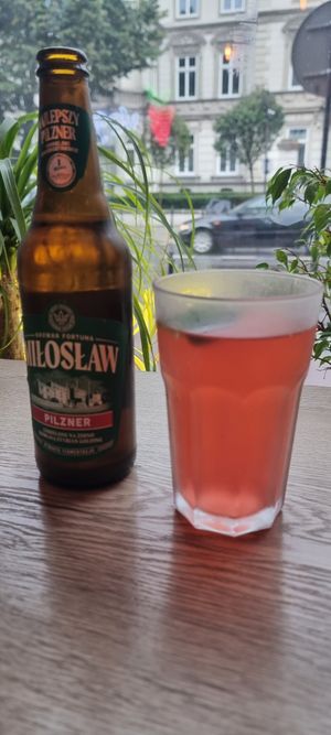 Rhubarb lemonade at Vegab in Krakow