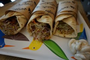 One huge size wraps. Grilled after rolled. at Vegab in Krakow