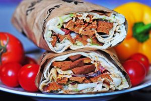 Vegan kebab meat  at Vegab in Krakow