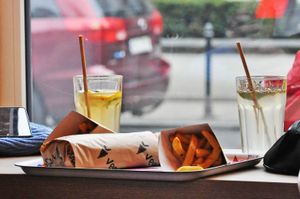 Vegab, lemonades and fat-free sweet potato fries at Vegab in Krakow