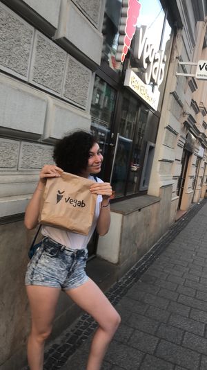 Cute bag when you take away  at Vegab in Krakow