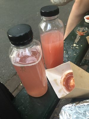Watermelon lemonade and rhubarb lemonade 💐 at Vegab in Krakow