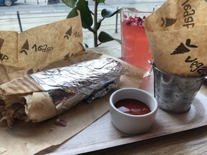 The vegan kebab meal  at Vegab in Krakow