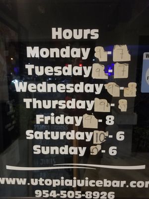 New hours at Utopia Juice Bar in Pompano Beach
