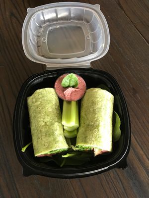 Spinach hummus spicy wrap at Utopia Juice Bar in Pompano Beach