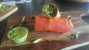 hummus wrap at Utopia Juice Bar in Pompano Beach