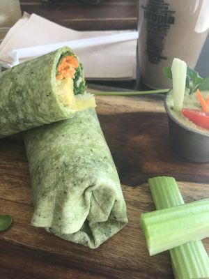 Spinach wrap at Utopia Juice Bar in Pompano Beach