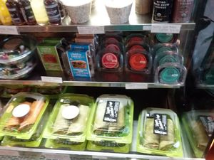 Some items in refrigerated section at Utopia Juice Bar in Pompano Beach
