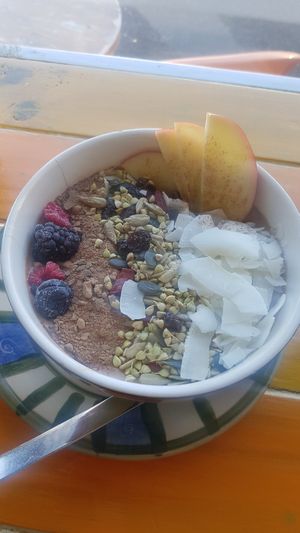 Raw Cacao bowl! at Raw Balance Raw Food Deli in Taupo