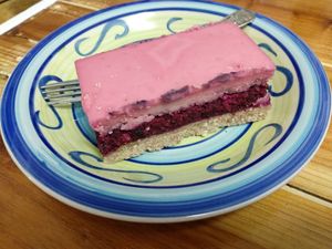 Delicious berry slice 👌 at Raw Balance Raw Food Deli in Taupo