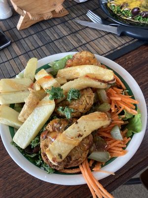 Vegan fish chips (can’t remember exact name) at Raw Balance Raw Food Deli in Taupo