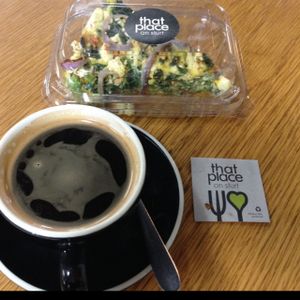 Kale frittata and long black at That Place on Sturt in Townsville