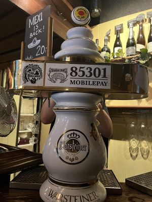 Beer tap at main bar    at Lygtens Kro in Copenhagen