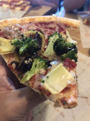 Vegan cheese w/ lots of veg at Blaze Pizza in Williamsburg