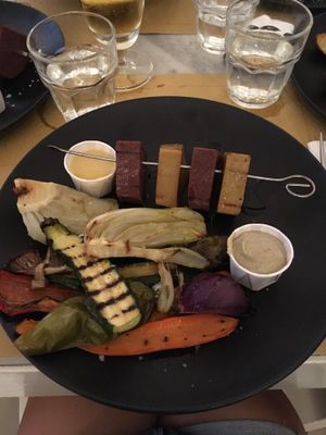 Seitan skewers  at Ginger in Rome