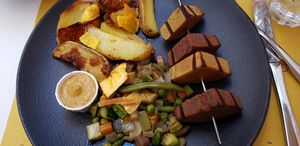 Seitan plate 2nd course at Ginger in Rome