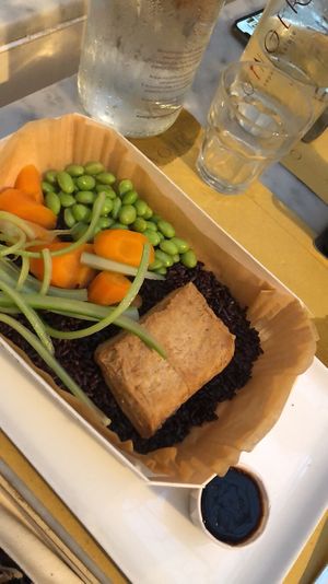 Main course with tofu  at Ginger in Rome