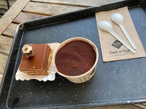 Tiramisu and nougat goodness  at Swing Kitchen - Operngasse in Vienna