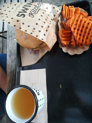 Cheese burger combo at Swing Kitchen - Operngasse in Vienna