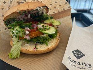 Vienna burger at Swing Kitchen - Operngasse in Vienna