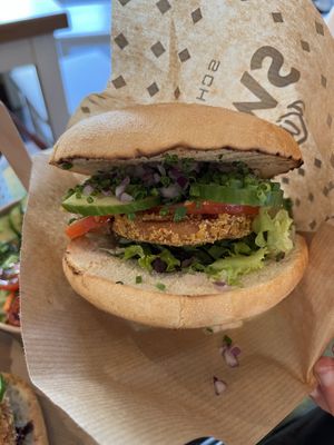 Schnitzel sandwich  at Swing Kitchen - Operngasse in Vienna