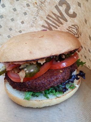 swing burger... a must ! at Swing Kitchen - Operngasse in Vienna